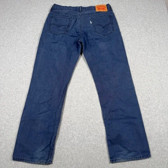 Levis 514 Straight Fit Blue Cotton Canvas Pants Mens 33x30 Preppy Blokecore
