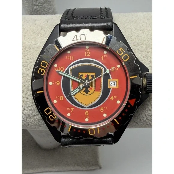 Mil-Time Mens Watch Coat Of Arms Germany New Battery 40MM 7.75