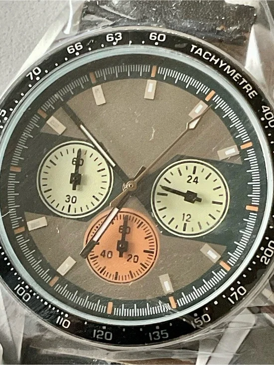 Beautiful NIB Colorful Functional Ciloa 3 Register Chronograph w Tachymeter