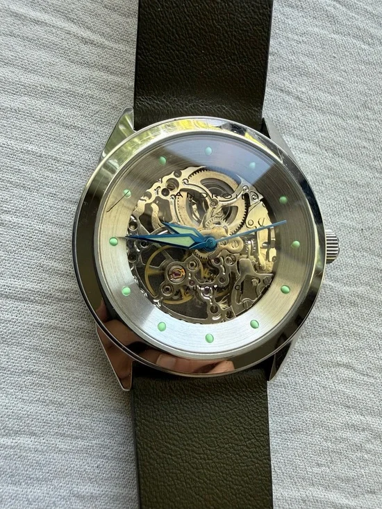 Android AD292 Skeletal 100M 42mm Automatic Watch - Exhibition Case!