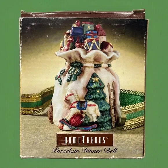 Christmas Bell Dinner Santa Gift Bag Tree Porcelain‎ Home Trends Country Holiday