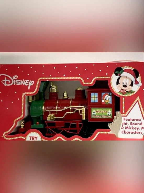 Disney 3D Mickey & MINNIE Mouse Holiday Express 36pc Train Set Lights/Sound 20FT