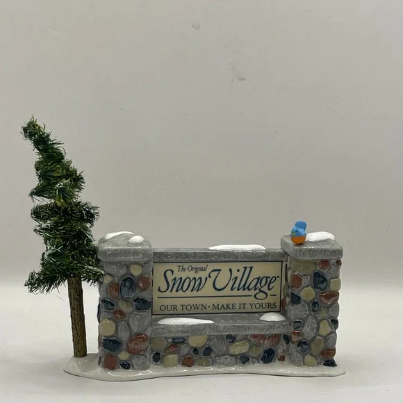 Department 56 Snow Village Welcome Sign Our Town 799975 Ceramic Accessory