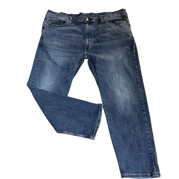 Levis 502 Regular Taper Jeans Mens 46x32 Blue Medium Wash WaterLess Denim