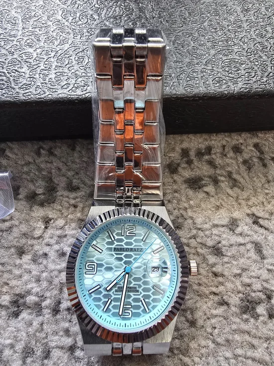 Men’s Stainless Steel Watch in Light Blue