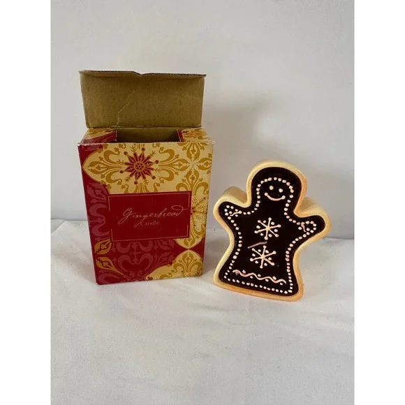 Gingerbread Candle‎ Christmas Holiday Decoration With Box Cute