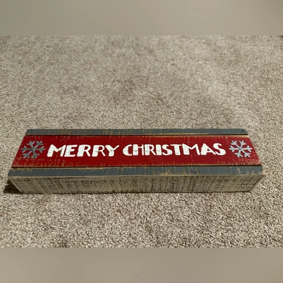 Merry Christmas Block - 12x3x1.75 Inches