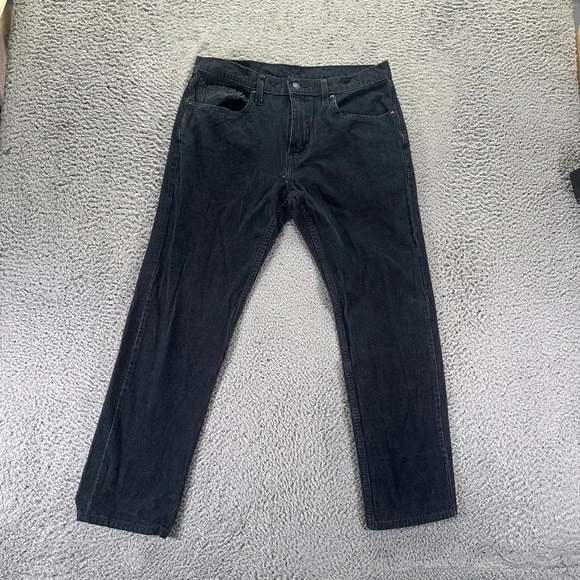 Levi's 502 Pant Mens 32x30 Black Cotton Corduroy Chino Straight Preppy Stretch
