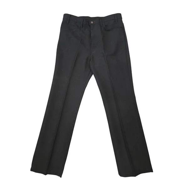 Vintage Levis Sta-Prest Black Twill Trousers Mens 36x33 Talon 42‎ Zip Straight