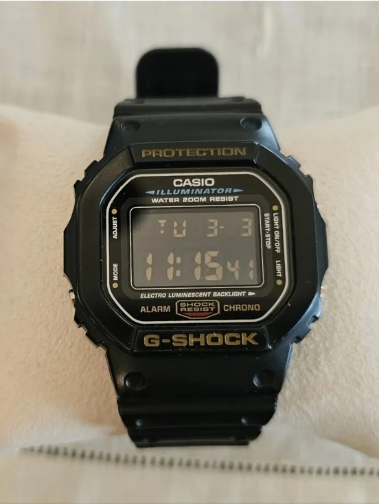 Casio G-Shock DW-5600 Bezel with DW 5025 Case Men's Black Digital Watch- 42mm