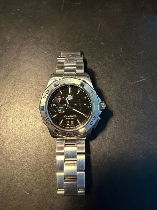 TAG Heuer Aquaracer Grande Date Alarm WAP111Z Quartz Diver — Serviced 2026