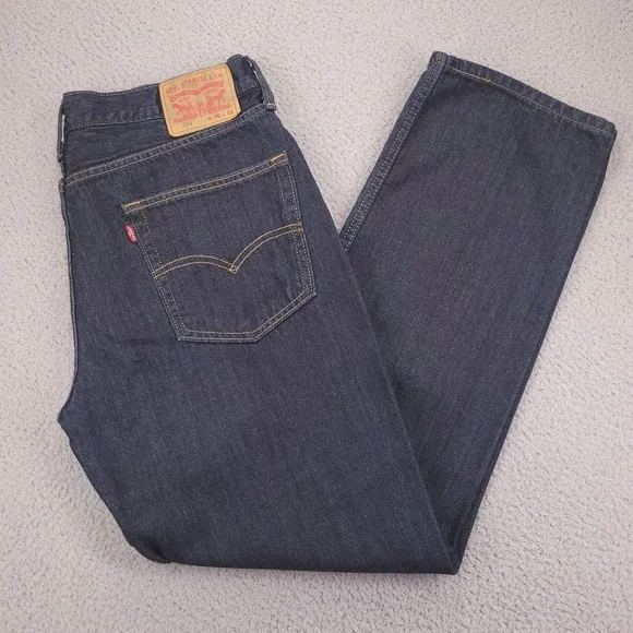 LEVIS 514 Jeans Mens Size 36x32 Straight Fit 100% Cotton Dark Wash Denim
