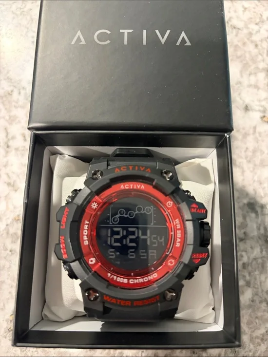 Activa Summit X Invicta Unisex Digital Watch - 50mm. Black Red (ACW8082-019)
