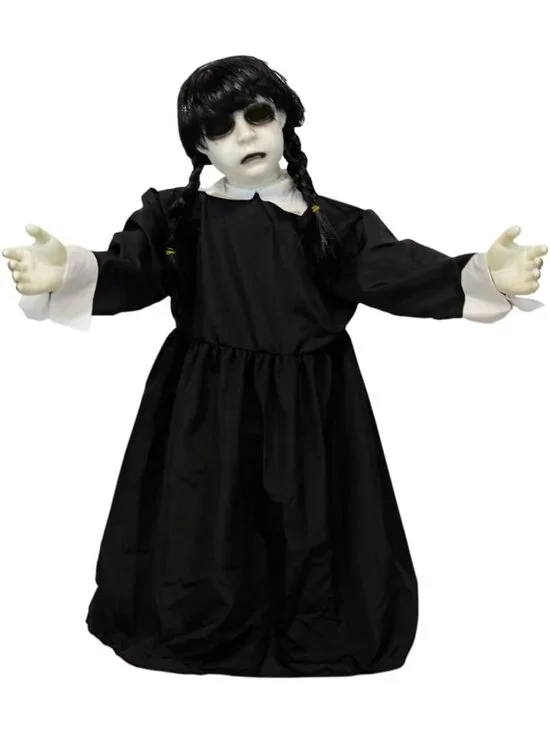 Spooky Ghost Animatronic with LED Eyes & Sounds - Haunted House Halloween Decor
