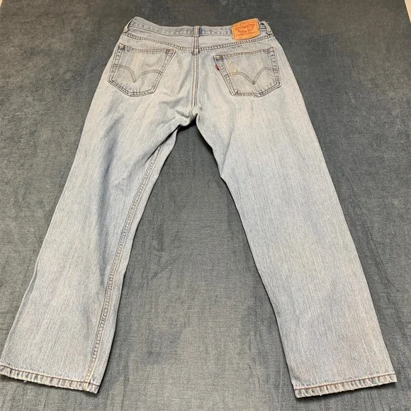 Levi's 505 Jeans Mens 34x30 Blue Denim Medium Wash Regular Fit Straight Leg