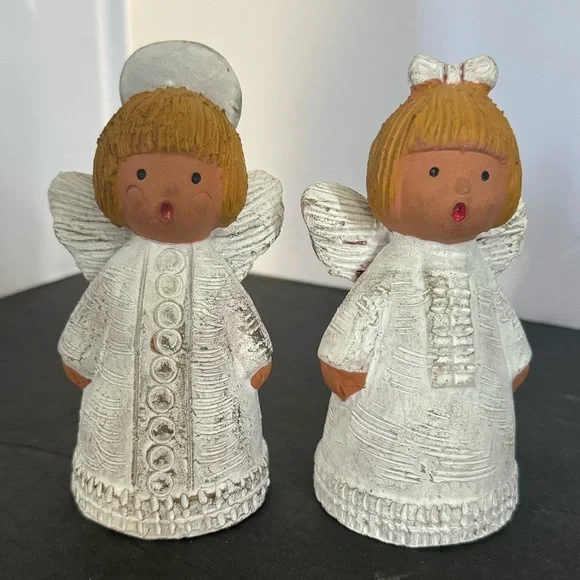 Vintage Terracotta Angels- Set of 2