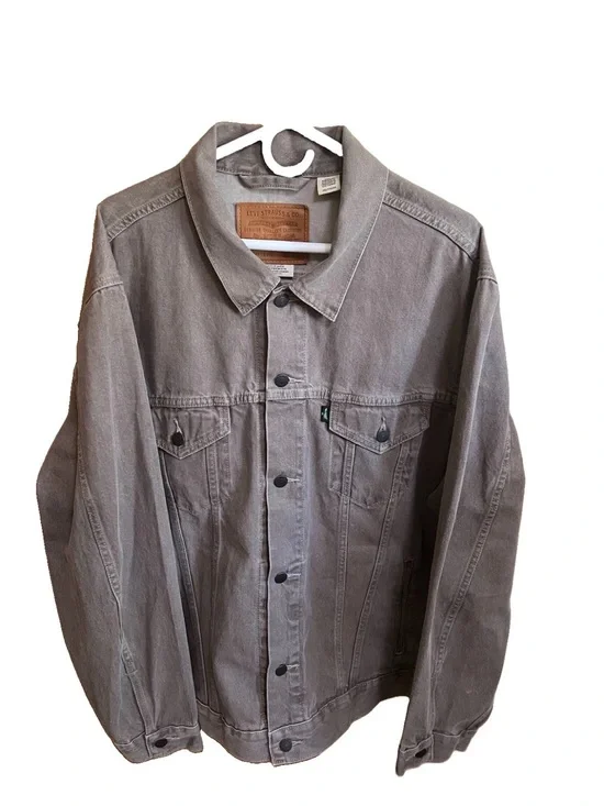 Levi's Fresh Produce Vintage Fit Trucker Jacket Tan Beige XXL NWOT Fade/Flaw