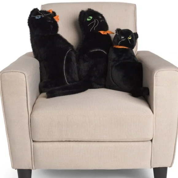 CR CURIOUS BY CYNTHIA ROWLEY 3рс Black Cat Family Halloween Pillows
