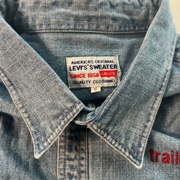 VTG Levis Men's Shirt Big E Sz XL‎ Blue Cotton Heavy Denim Tag - Levi's Sweater