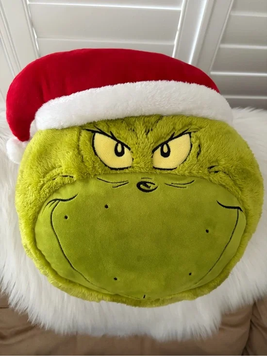The Grinch Plush Holiday Pillow - Green