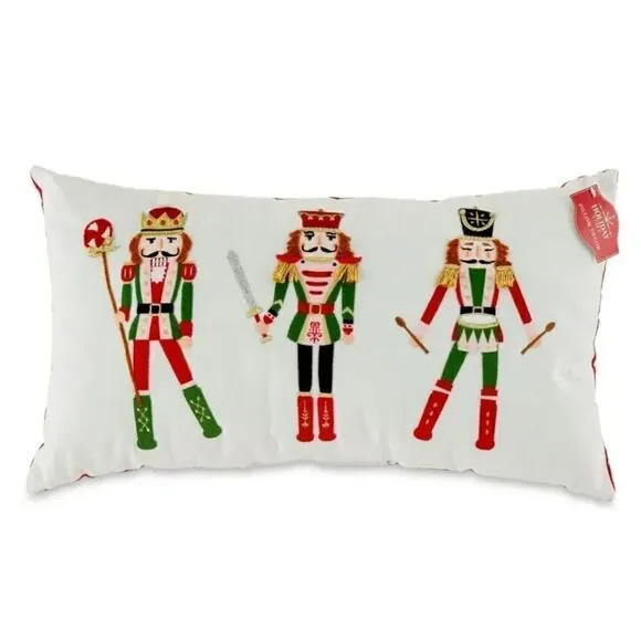 Red & White Nutcracker Decorative Christmas Pillow, 19