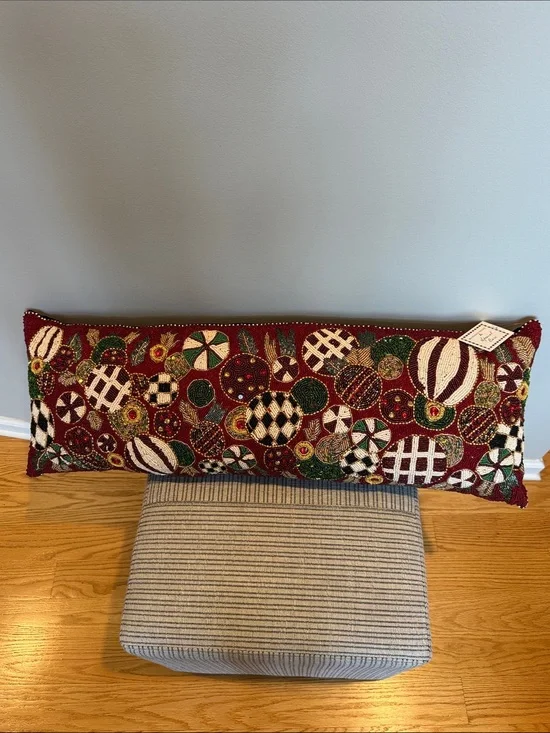 MacKenzie-Childs Jolly Ornaments Lumbar Pillow