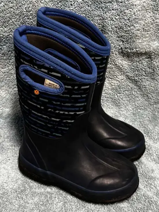 Bogs Kids Classic Stripe Waterproof Insulated Rain Boots Size 11