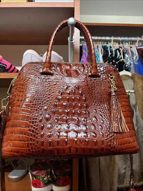NWOT Brahmin Pecan Melbourne Duxbury Satchel