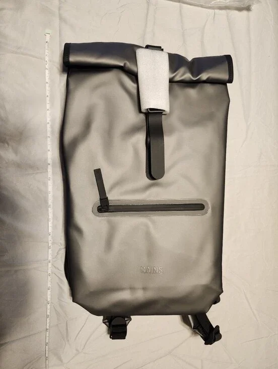 Rains Roll-Top Rucksack W3 metallic Grey
