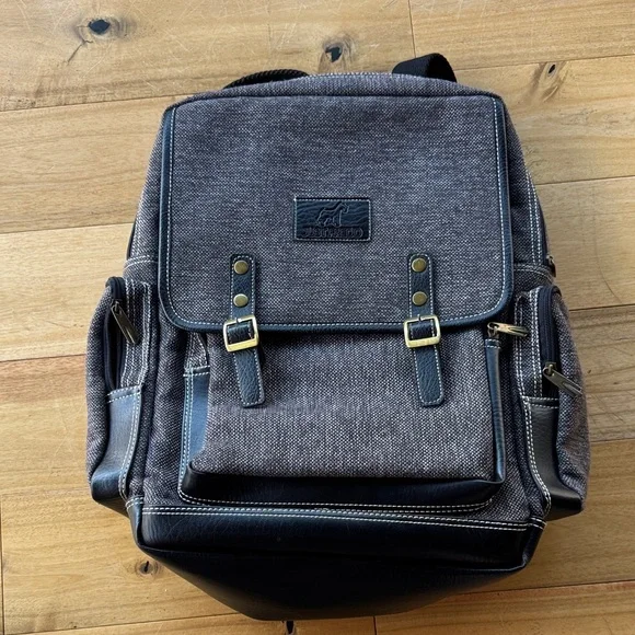 Just Fred’s‎ Stylish Black and Brown Backpack satchel