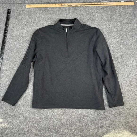 Adidas Pullover Mens Size XL Black Quarter Zip Long Sleeve Athletic