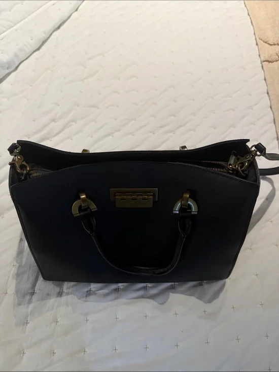 Zac Posen Black Satchel with Gold Hardware