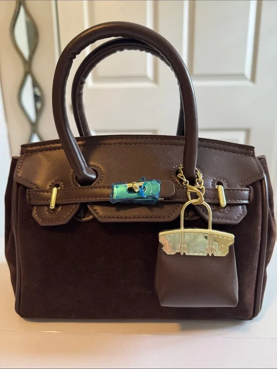 Vegan and Faux Suede Mini Satchel