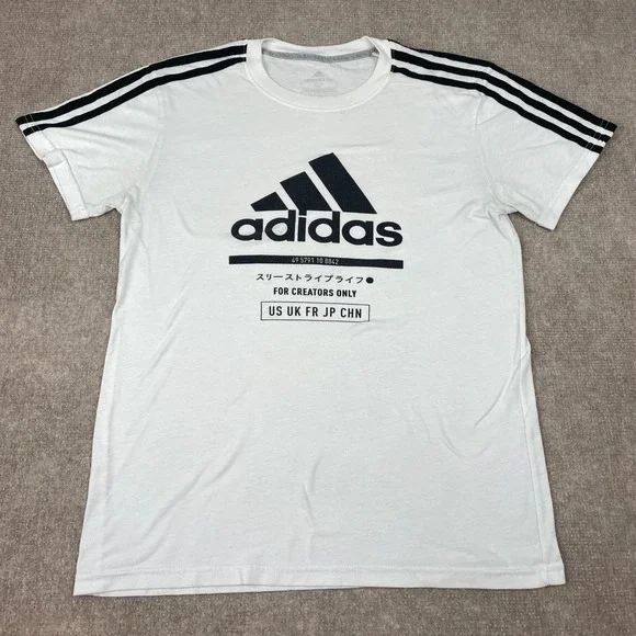 Adidas Ultimate 2.0 T Shirt Men Small White Three Stripes Life For Creators Only