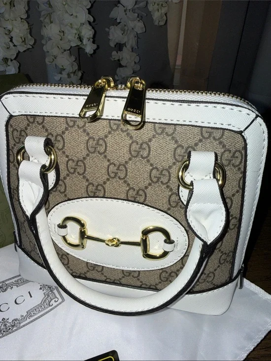 GUCCI Azalea Calfskin Mini Horsebit 1955 with the original paperwork box & dusty