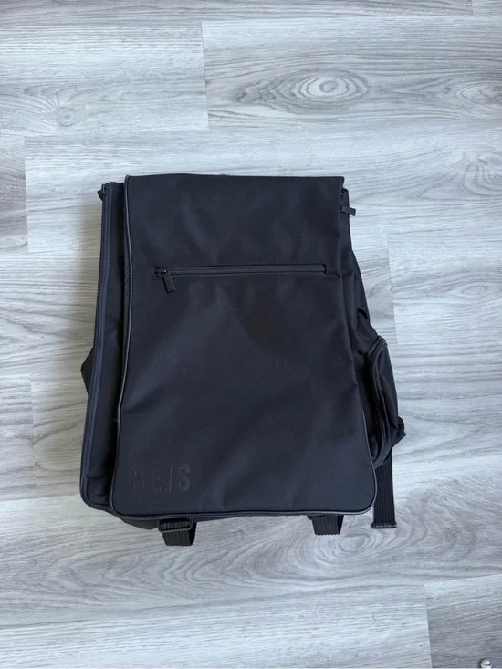 BEIS Black Convertible Laptop Backpack with Front Zip Pocket
