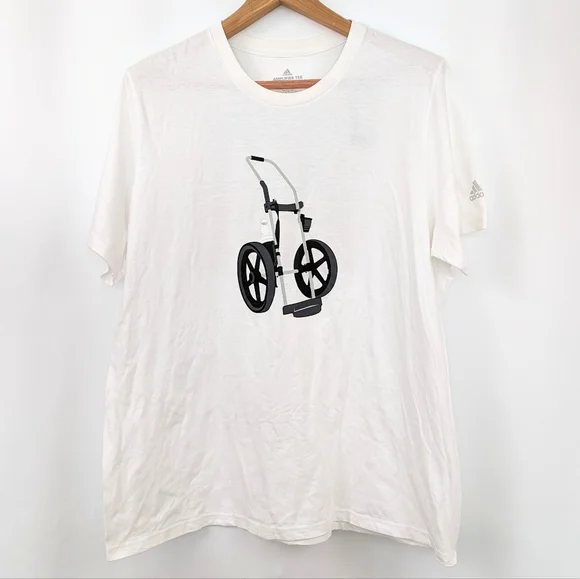 Adidas T-Shirt Golf Cart Graphic Short Sleeve Amplifier Tee Cotton White XXL NWT