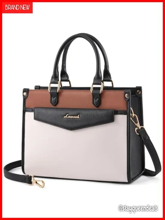 PU Leather Satchel Tote Purse with Crossbody Strap