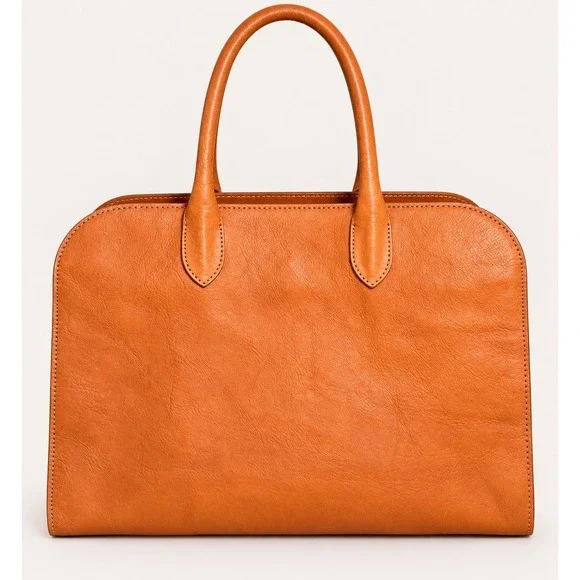 Claudia Firenze Italian Leather Doctor Bag Cognac Satchel Crossbody Tote
