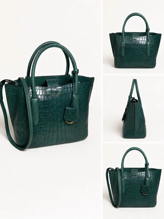 RADLEY LONDON Dark Green Croc-Embossed Satchel