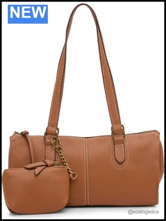 Faux Leather Top-Handle Satchel Purse with Zipper, 13.5