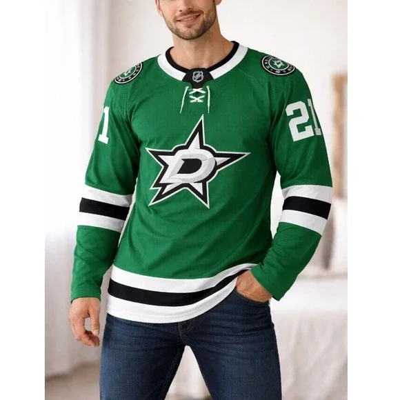 Adidas Victory Green Dallas Stars Robertson #21 Signed Authentic Jersey Size 52
