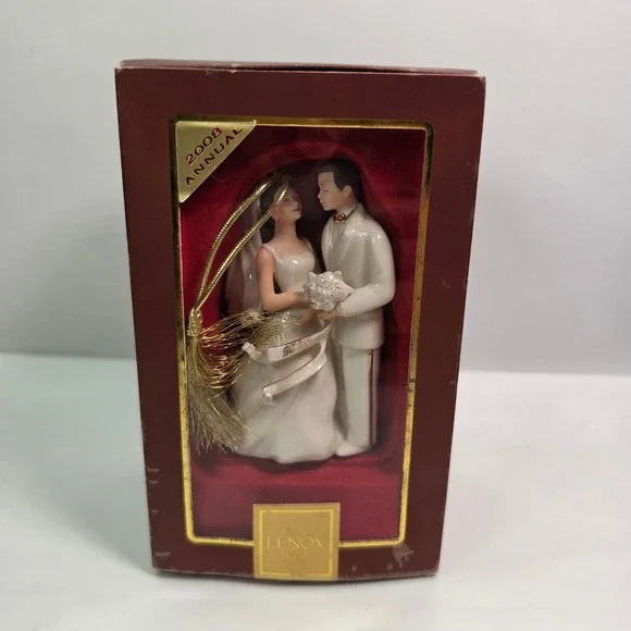 Lenox 2008 Annual Bride And Groom Porcelain Ornament Wedding Anniversary Boxed