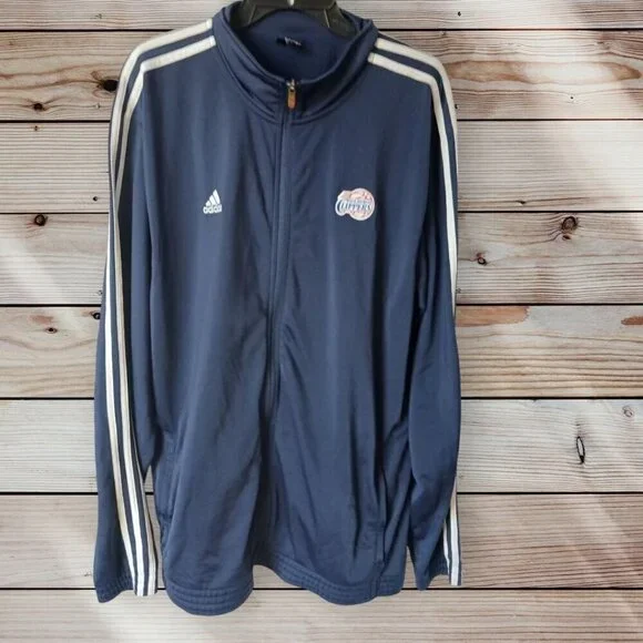 Adidas Clippers Navy Full-Zip Track Jacket Mens Long Sleeve size XLarge tall