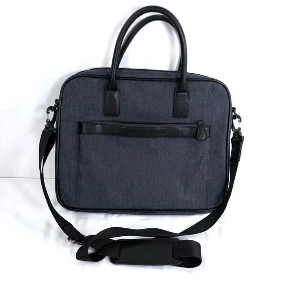 Ted Baker Document Bag Charcoal Grey Black Trim Laptop Briefcase XC8M MXB AIREES