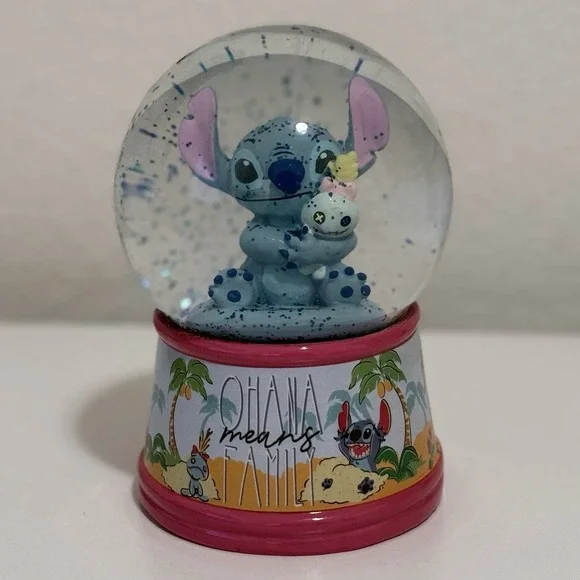 Disney Lilo & Stitch Ohana Light-Up Snow Globe Swirling Glitter NEW/SEALED