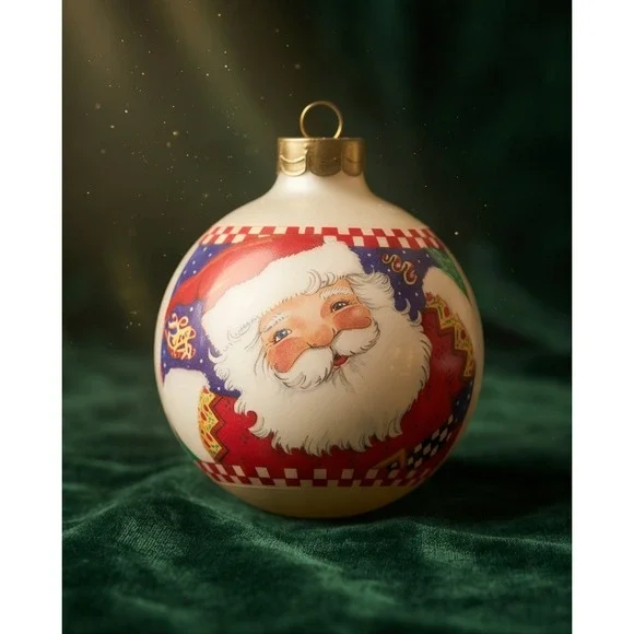 Hallmark Keepsake 1995 Mary‎ Engelbreit Santa Glass Ball Ornament QX2409