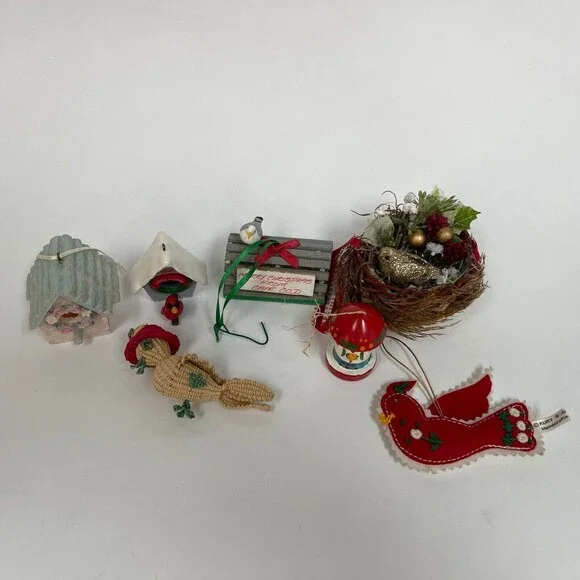 Hallmark‎ Kurt Variety Brands Birds Nest Christmas Tree Ornaments Lot of 7