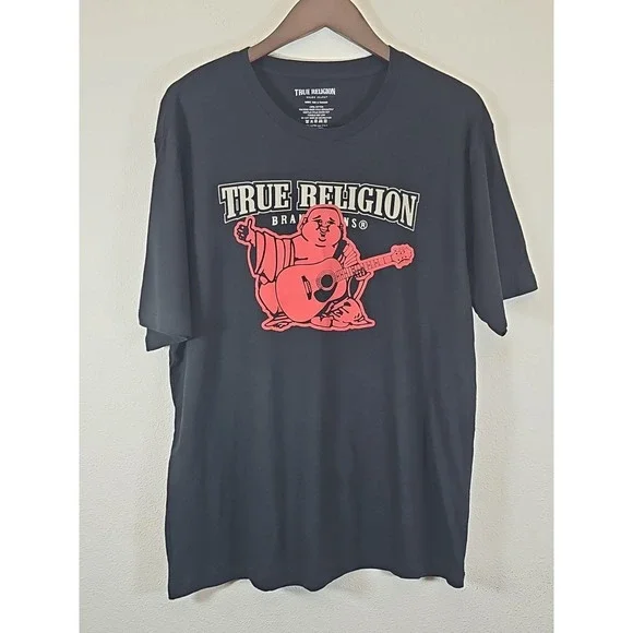 True Religion Buddha Graphic‎ T-Shirt XL Crewneck Men's Medium Black