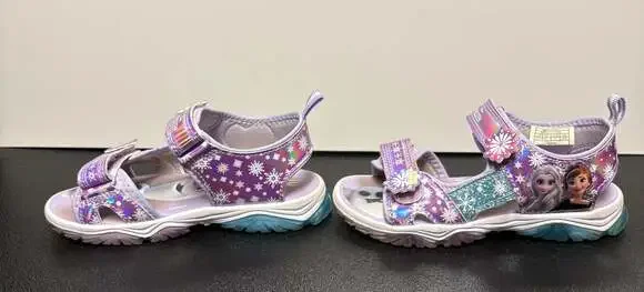Disney Frozen Anna and Elsa Toddler Girls Light-Up Sandals Size 10